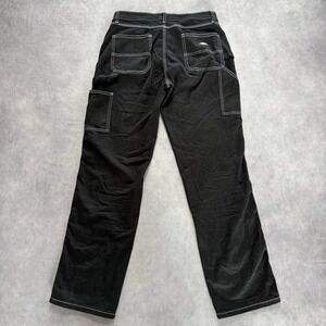 Dickies Womens Black Carpenter Pants White Contrast‎ Stitch Straight Leg 32x31